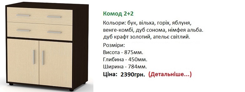 Комод 2+2 цена, Комод 2+2 Компанит венге комби,