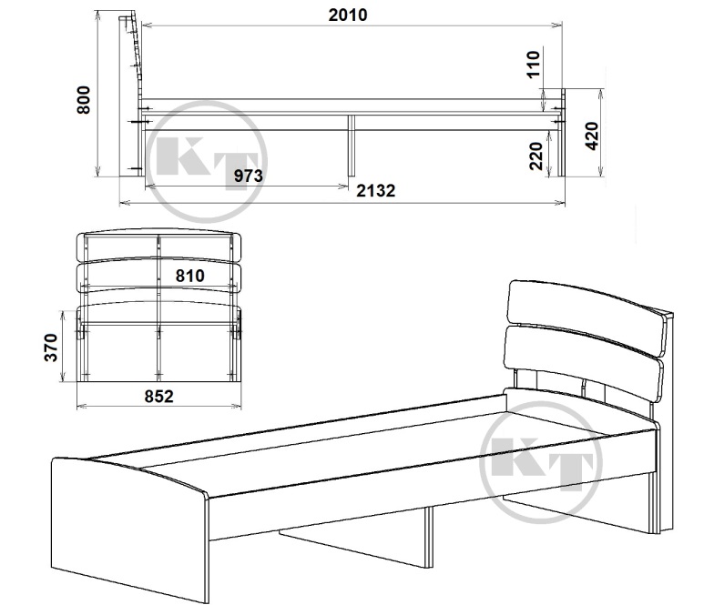 Кровать Модерн-80 схема сборки
