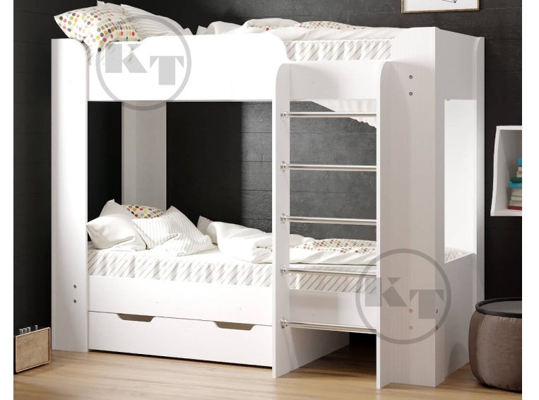 Кровать Твикс-2 нимфея альба, Кровать Твикс-2 Компанит, белая двухъярусная кровать Киев,